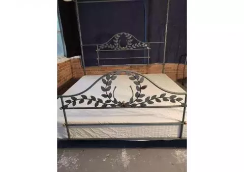 King Iron Canopy Bed Frame
